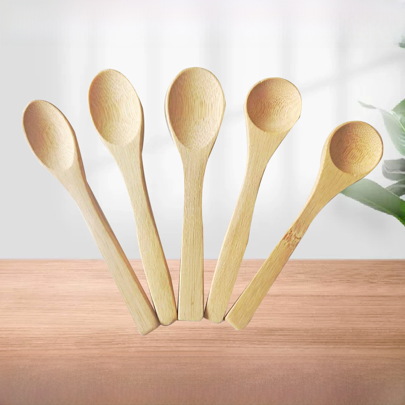 Wooden Spoon for Drinking Soup and Eating Bamboo Spoon Long Handle Wooden Spoon Household Wooden Spoon Tableware Honey Coffee Small Wooden Spoon Customization