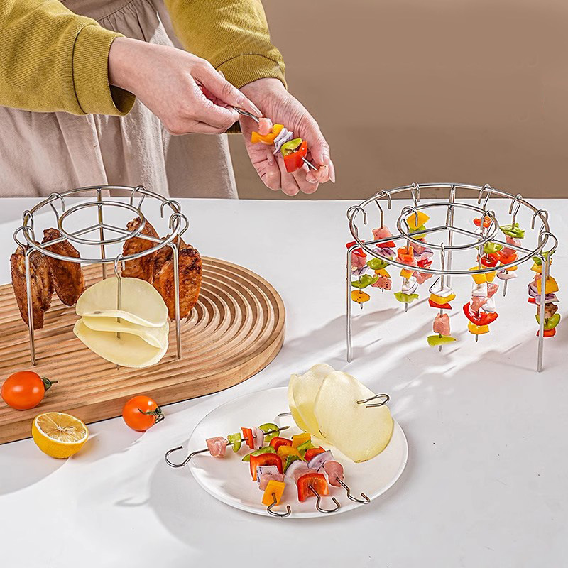 Air Fryer Grill Household Oven 304 Stainless Steel Hanging Grill Vertical Barbecue Grill Barbecue Skewers