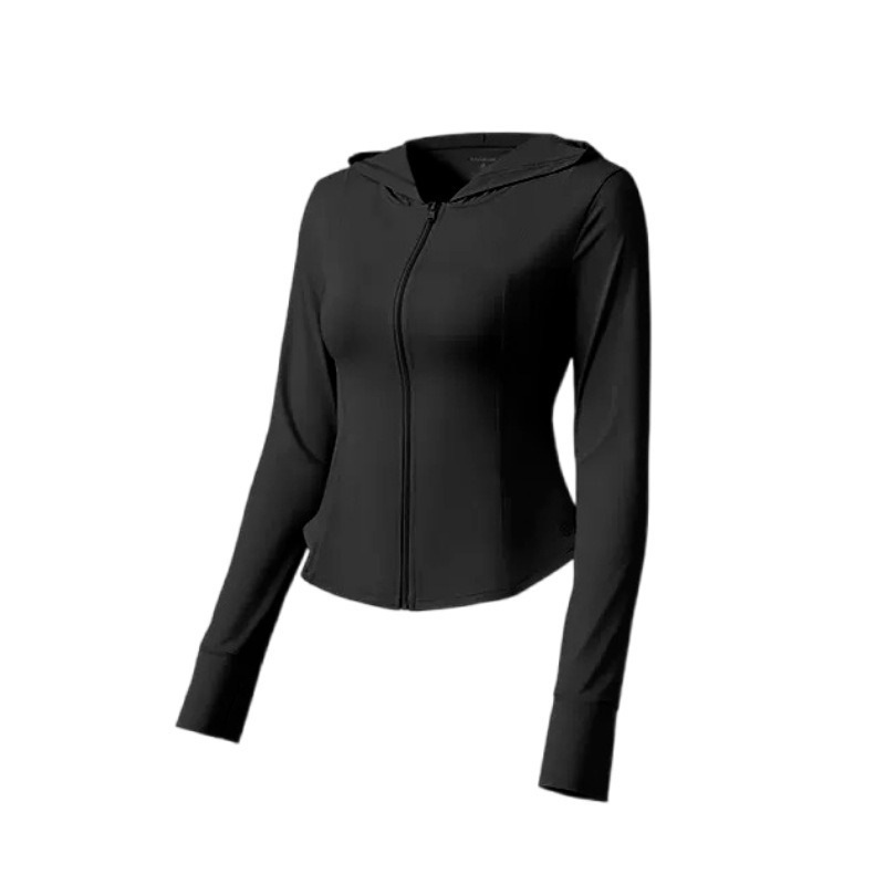Vinyl Yoga Sun Protection Clothing for Women in Summer, Anti-Uv Sun Protection Clothing, Cool, Breathable, Slim-Fitting Ice Silk Cardigan Jacket