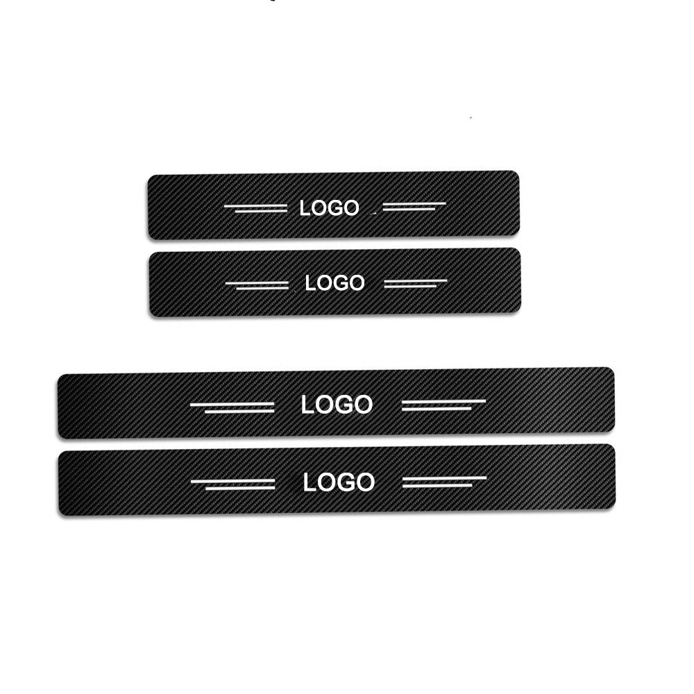 Amazon Aliexpress Cross-Border Car Interior Supplies Welcome Pedal Decorative Strips Carbon Fiber Leather Door Sill