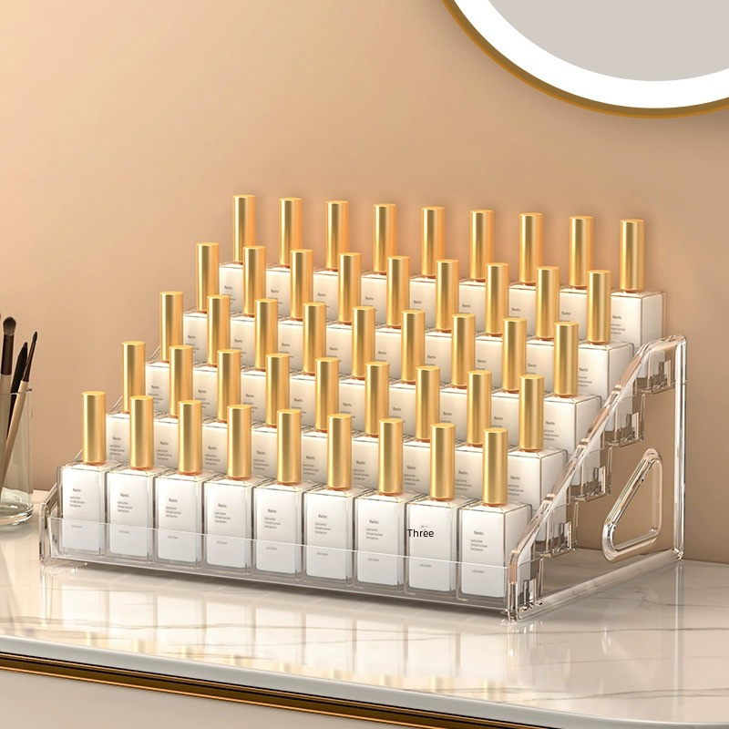 Nail polish display rack multi-layer transparent nail polish glue storage box nail salon display rack cosmetics storage rack step-by-step