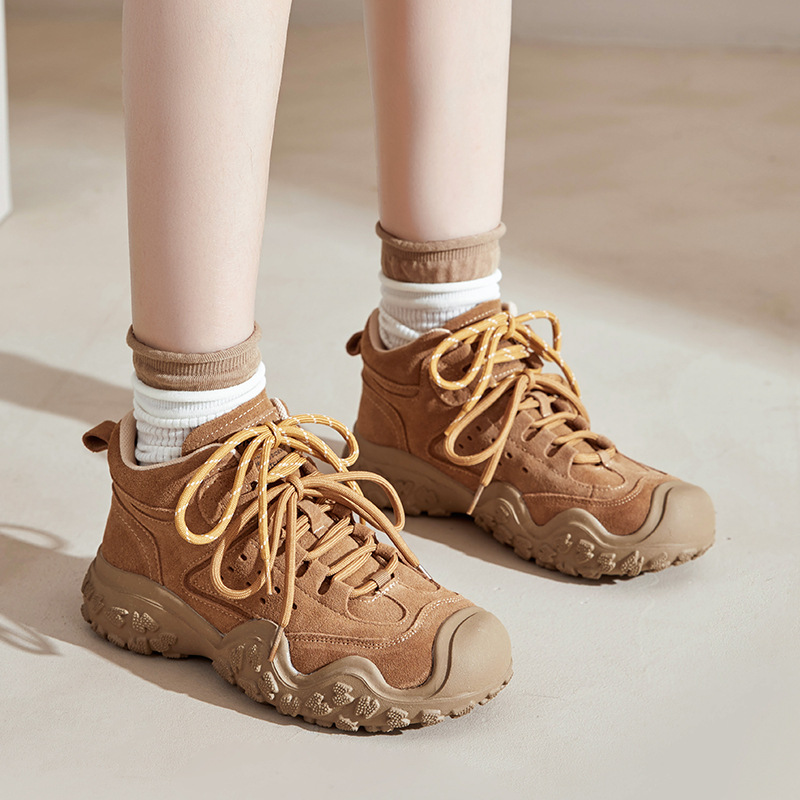 Горные кожаные ботинки 2026, новые канвасные короткие ботинки в британском стиле, повседневные ботинки Мартина для женщин, нескользящие и износостойкие