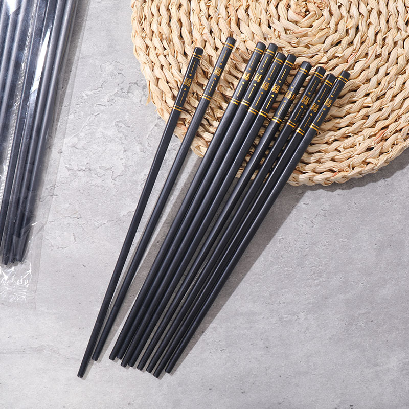 5 Pair OPP Color Jin Fu Home Hot Jin Fu Heart Alloy Chopsticks Love Fu Bronzing Alloy Chopsticks
