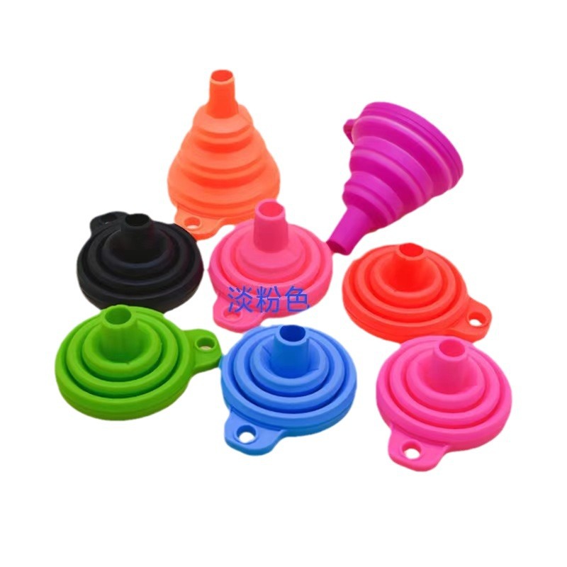Factory Direct Sales Silicone Foldableing Funnel Kitchen Food Grade Silicone Funnel Cross-Border Supply Set Mini Universal