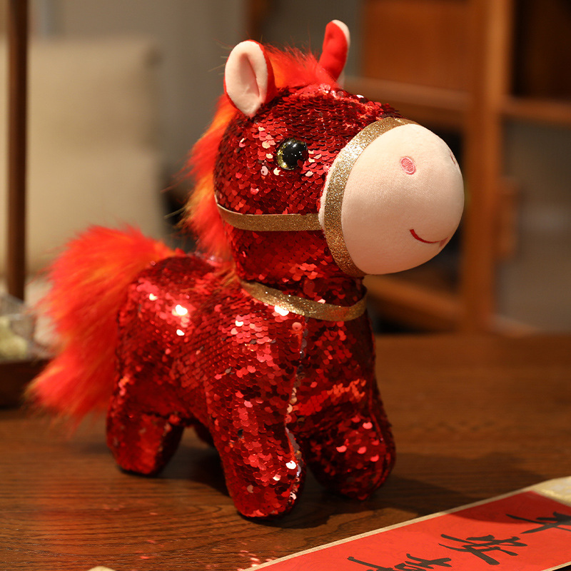 2026 Year of the Horse Mascot Doll Zodiac Pony Doll Rag Doll Simulation Ornament Company Annual Meeting Gift
