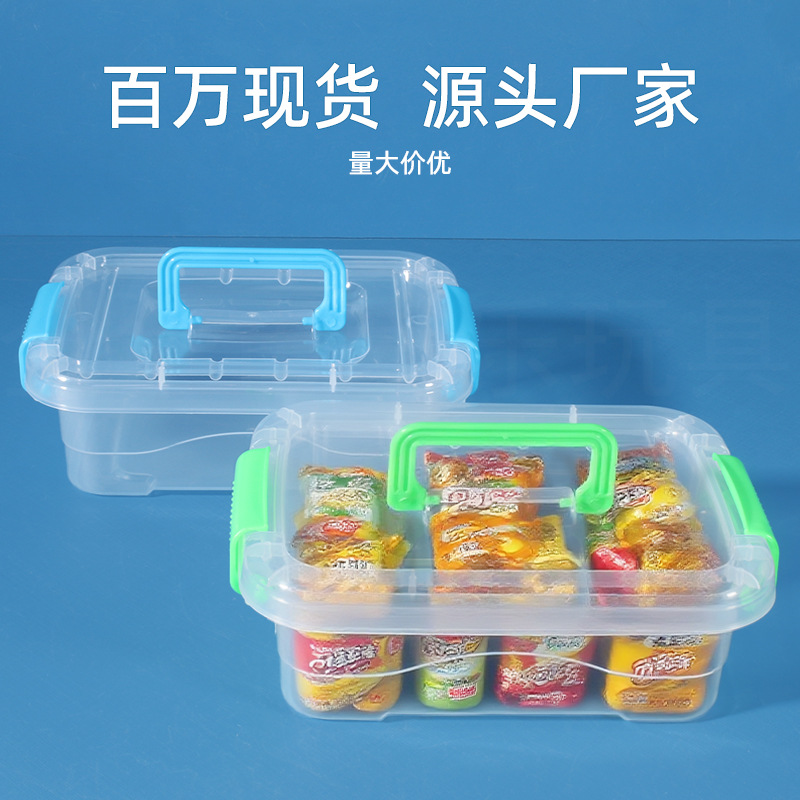 Source Factory Lunch Box Type Satchel Plastic Box Storage Box Plastic Box Storage Box Desktop Organizer Box Transparent Box