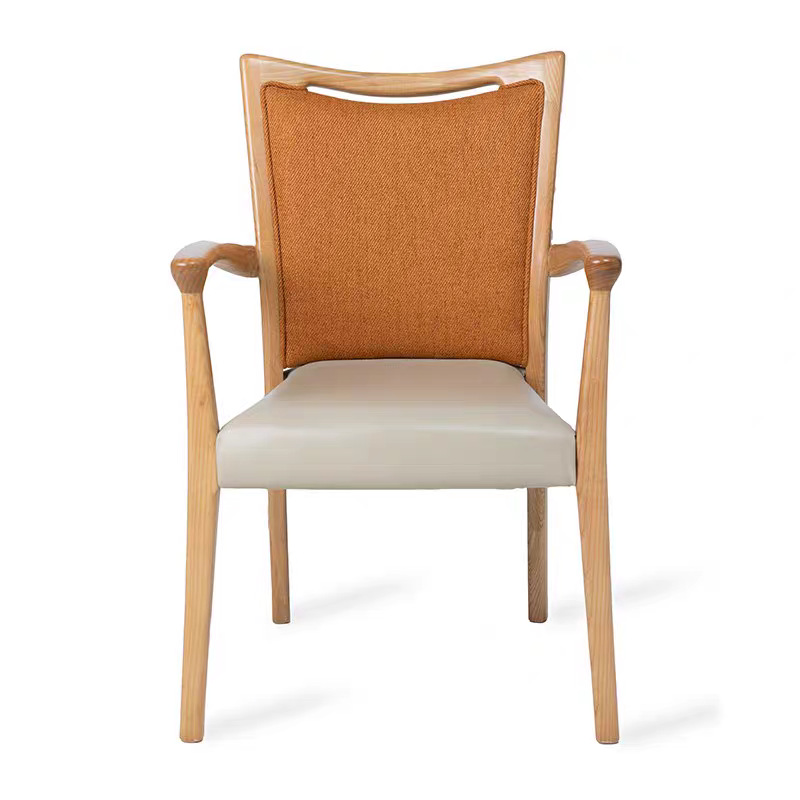 Solid Wood Chairs for Nursing Homes, Suitable for Aging, Canteen Dining Chairs, Anti-Fouling Chairs for the Elderly, Customizable Aging-Friendly Dining Tables