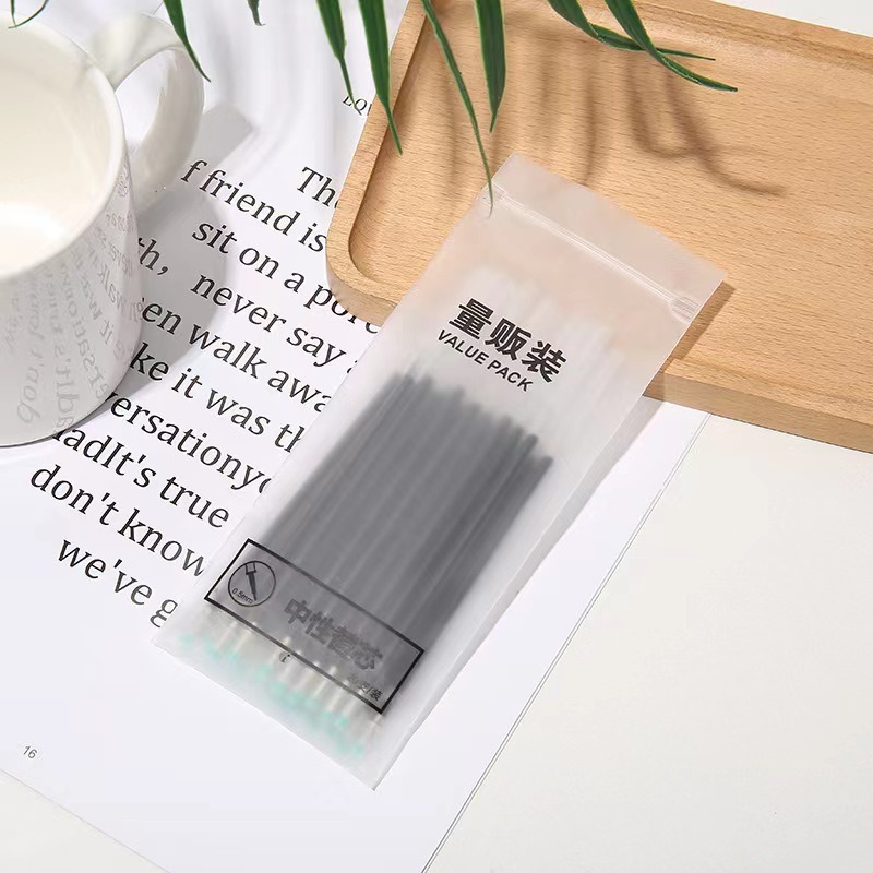 Black, Red, Blue Water-Based Bullet Tip Carbon Signature Ink Full Needle Tube Student Office Gel Pen Refill Customization