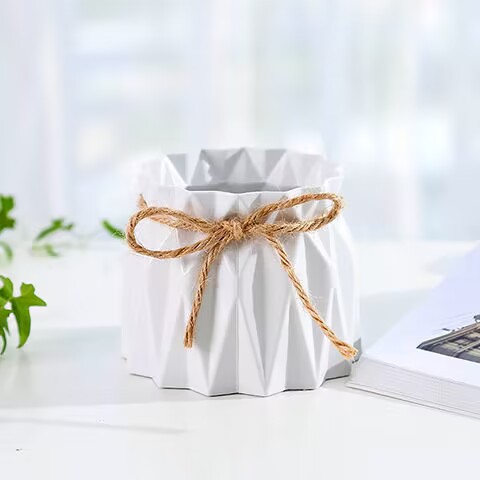 Factory wholesale creative hemp rope plastic vase artificial flower decorative flowerpot Candlestick decoration container cross-border wholesale