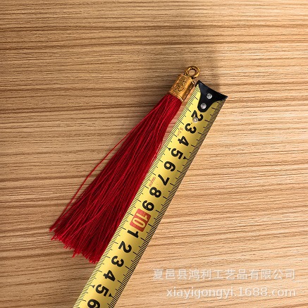 Factory direct Spring Festival festive hanging ear pendant 12CM lucky gold hat tassel lantern Chinese knot pendant accessories