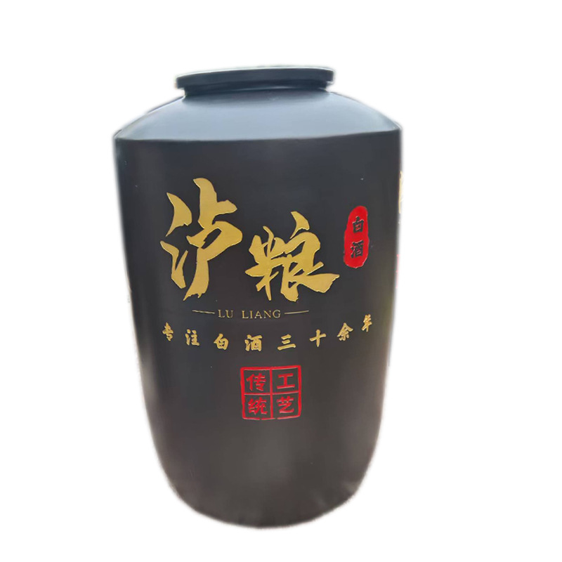 Wholesale Ceramic Wine Jars from the Source Factory, Earthenware with Faucet, Household Sealed Black Glaze Cellar Jars, Thickened Wine Jars