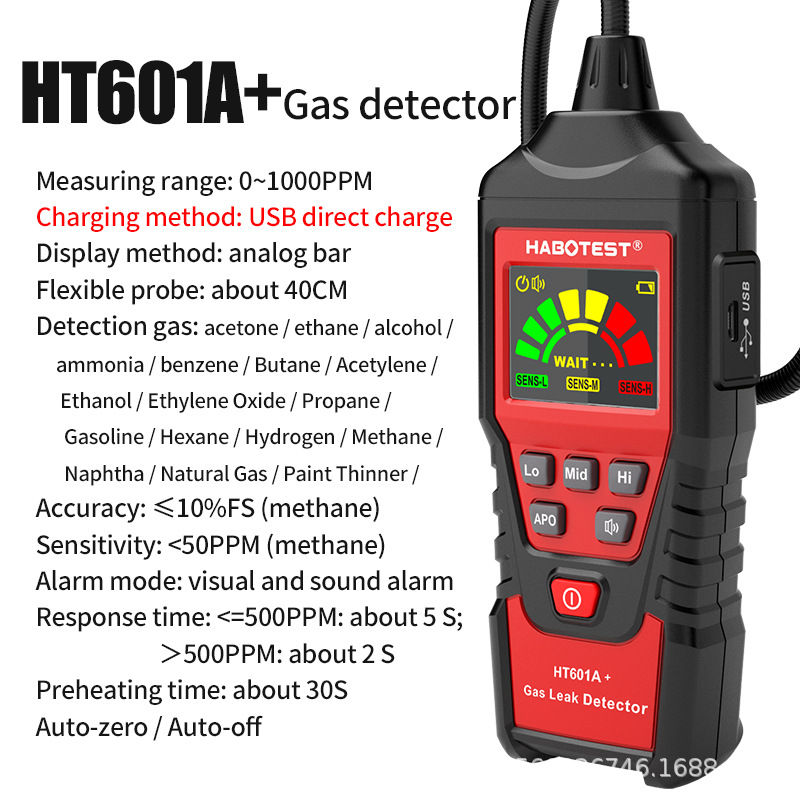 Huabo HT61/601 Natural Gas Leak Detector Combustible Gas Detector Gas Methane Liquefied Gas Leak Alarm