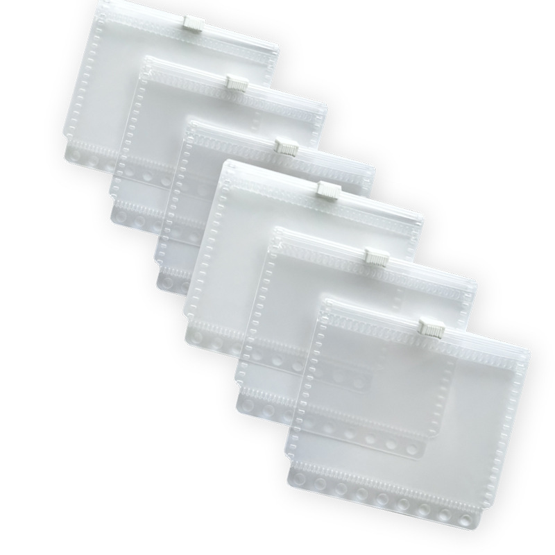 Mini Zipper Bag Storage Card Bag Loose-Leaf Pp Waterproof Bag A7 Notebook Zipper Bag Japanese Style Handbook Card Bag