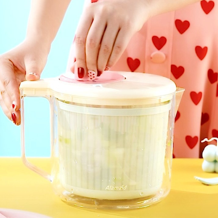 High-Looking Manual Vegetable Dehydrator with Handle, Kitchen Salad Vegetable Spinner, Vegetable and Fruit Spinner