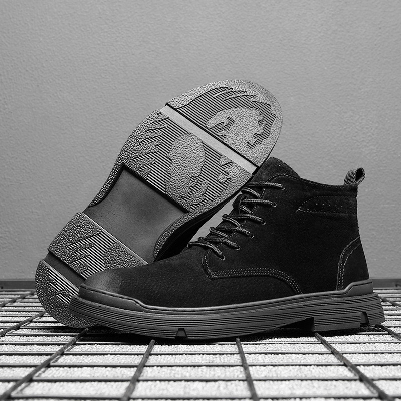 Men's Martin Boots, Men's Genuine Leather Boots, Casual Trendy High-Top Work Shoes, Single Boots, 2024 Spring New Men's Shoes