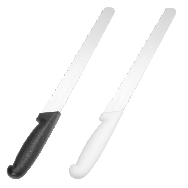 New Thickened Handle Stainless Steel Serrated Bread Knife Cake Knife Sharp Fine Teeth Coarse Teeth Baking Tool