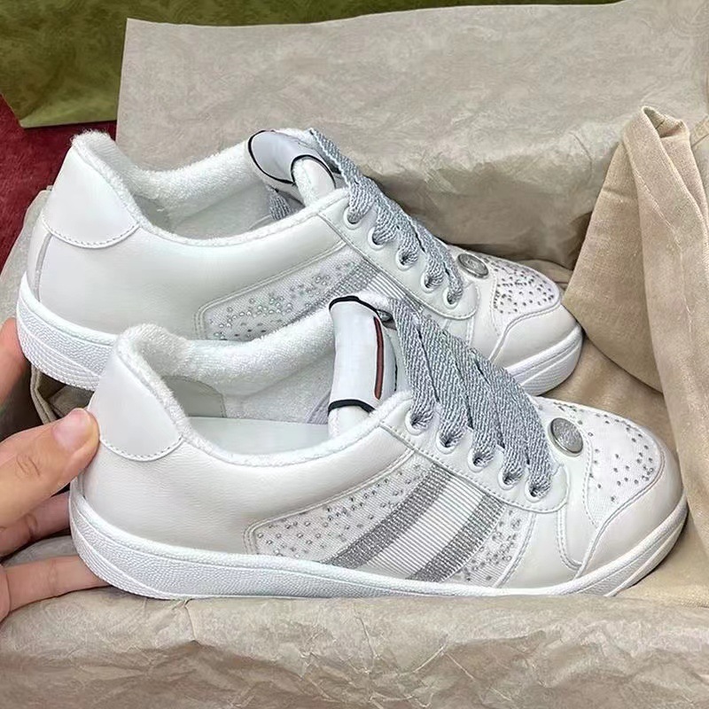 Новые кроссовки Gommel с горячими стразами 2025 универсальные старые цветные кроссовки из кожи