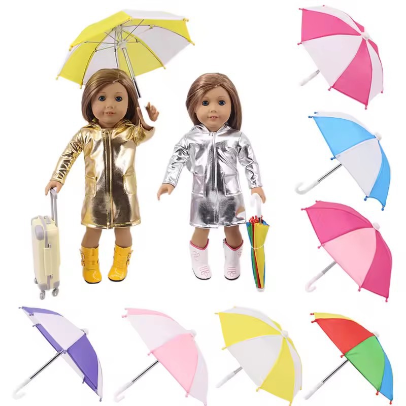 Doll accessories mini simulation small umbrella children's toy cartoon multi-color umbrella decoration photography props portable umbrella