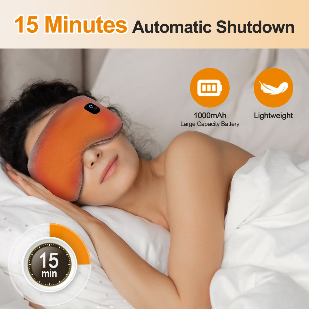 Cross-Border New Product Wireless Heated Eye Mask with 3-Speed Vibration Massage to Protect Eyes and Intelligently Relieve Eye Fatigue. Removable and Washable