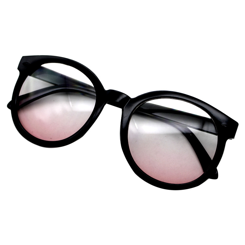 Blush Glasses Women's Black Frame Plain Artifact Internet Celebrity Gradient Pink Lenses for Myopia Fashion Glasses
