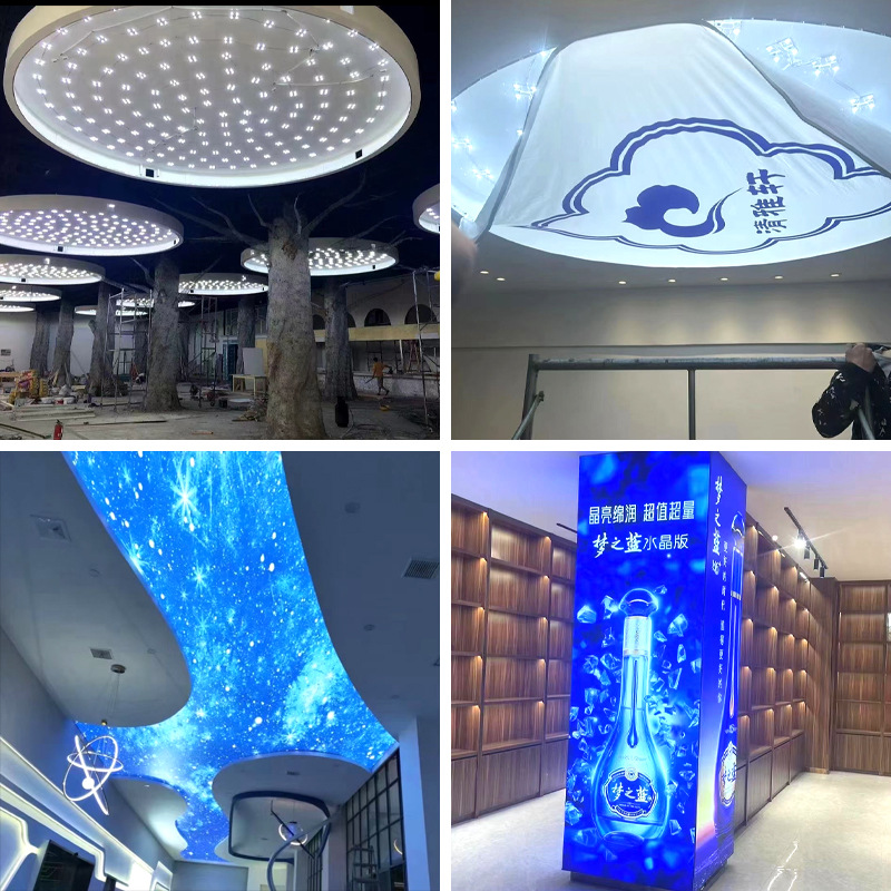 220V Blockchain Light Outdoor Waterproof High-Voltage Led Advertising Light Box Translucent Stone Background Soft Film Ceiling Block Light