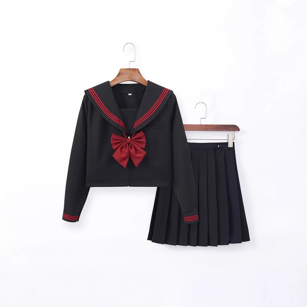 Фабричная униформа JK, красная тройка, морская форма, школьное платье, оригинальный комплект, японский стиль колледжа, складчатая юбка