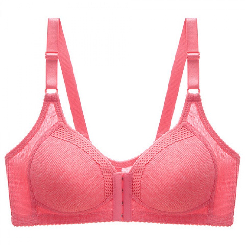 New plus size Thin Non-rimless Front Buckle Bra Push-up Anti-sagging Women's Fat Mother's Underwear