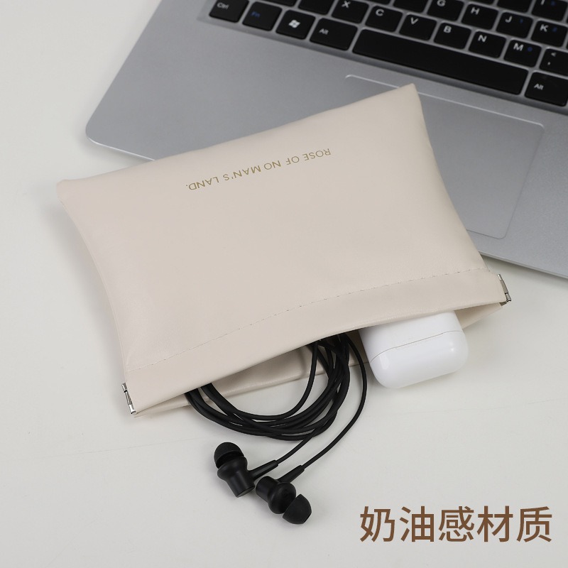 Shrapnel Cosmetics Bag, Automatic Closing Wired Headphone Cosmetics Bag, Portable Pu Coin Bag, Coin Purse, Lipstick Cosmetic Bag