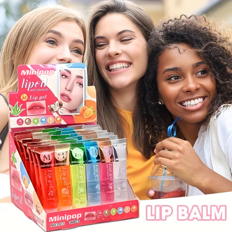 Cross-Border Popular Transparent Lip Oil, Hydrating and Moisturizing, High-Gloss Lip Gloss in a Tube, Fruit-Flavored Lip Oil, Cross-Border Cosmetics