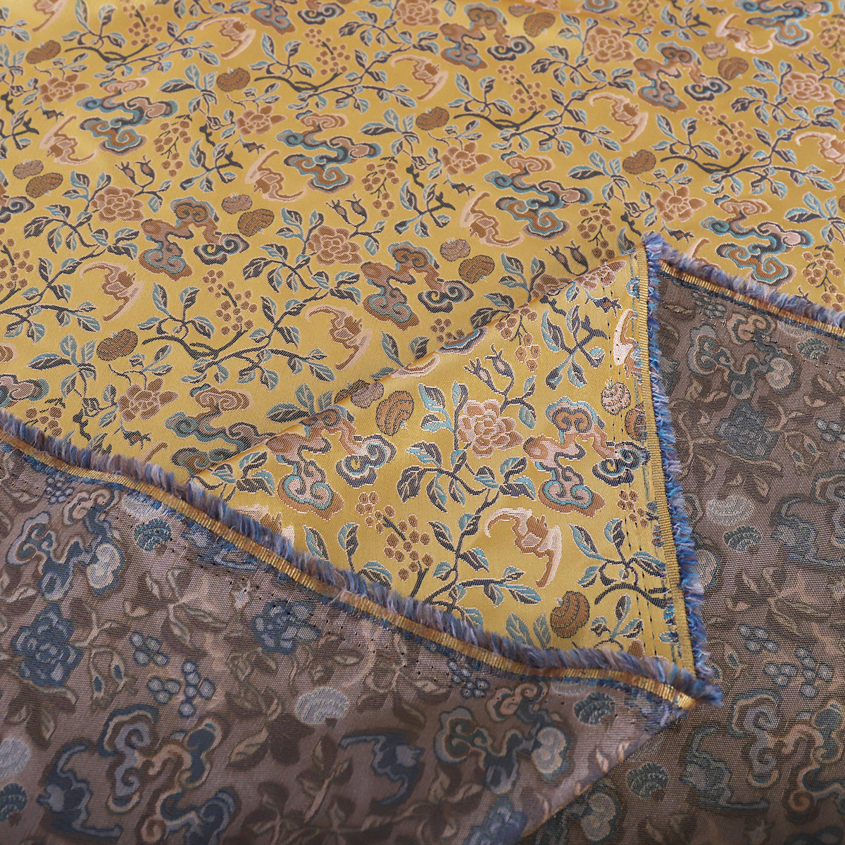 "FS107 five blessings and eight treasures" new Chinese imitation Song brocade waistcoat fabric jacquard satin brocade clothing fabric