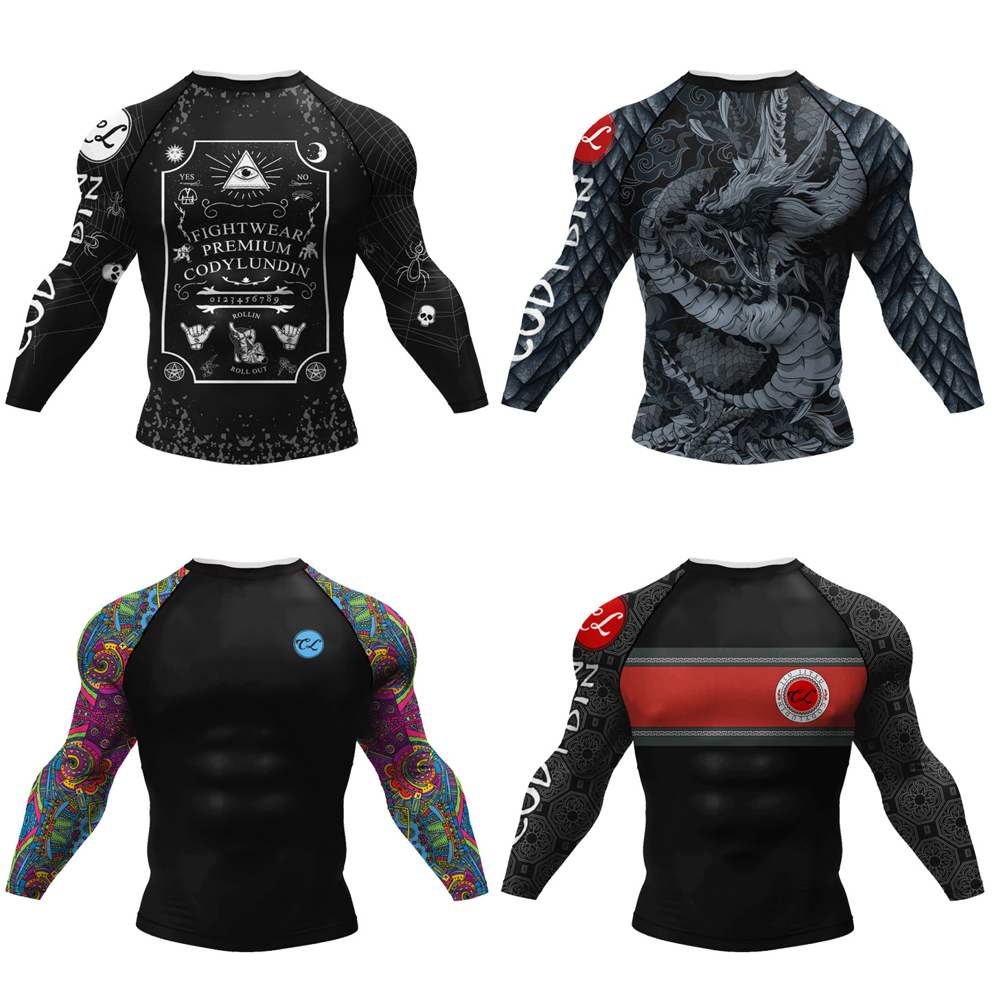 Men's Printed Long-Sleeved Breathable Sports Quick-Drying Bodysuit Fitness Sports Bottoming Shirt Autumn and Winter Casual Running T-Shirt