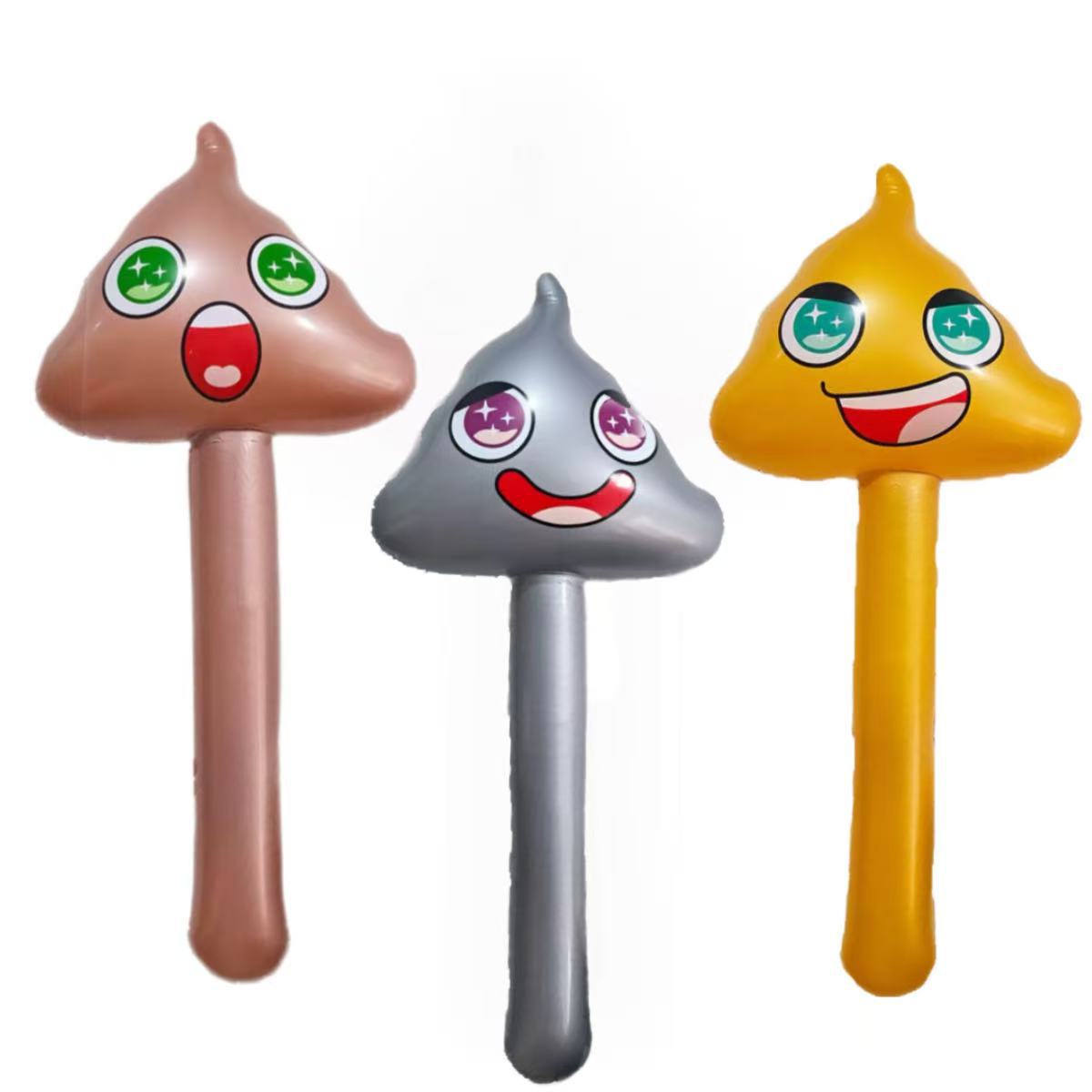 Cross-Border Wholesale Pvc Inflatable Stick Expression Pack Inflatable Stick Kidsren's Cheering Stick Poop Inflatable Toy Handheld Stick