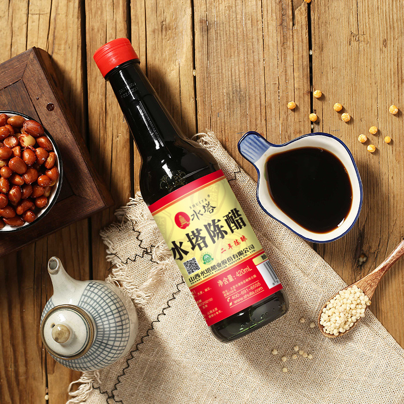 Factory Straight Hair Shanxi Specialty Aged Vinegar 4 Degree Sour Brewing Dumplings Special Vinegar Small Bottle Edible Vinegar Combination Wholesale