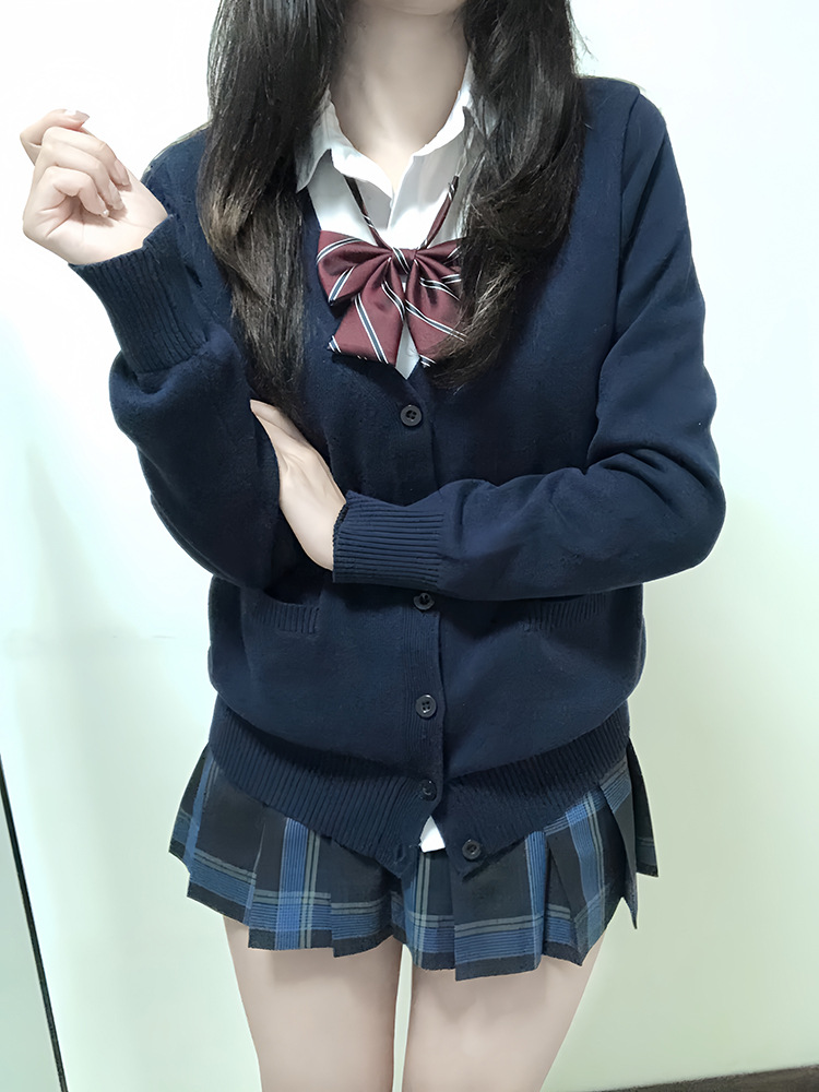 Original Jk Basic Pure Color Cardigan Knitwear Japanese Style Uniform Long-Sleeved Loose Versatile Knitwear Jacket