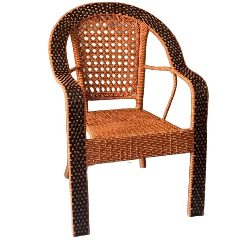 Balcony Leisure Tables and Chairs, Backrest Chairs, Rattan Chairs for the Elderly, Home Courtyard Hand-Woven Outdoor and Indoor Rattan Chairs