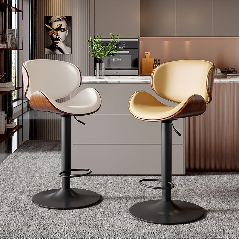 Bar Stool with Adjustable Height and Swivel, Modern Minimalist Design with Backrest, Suitable for Home, Front Desk, and Bar, Stylish High Stool from Factory
