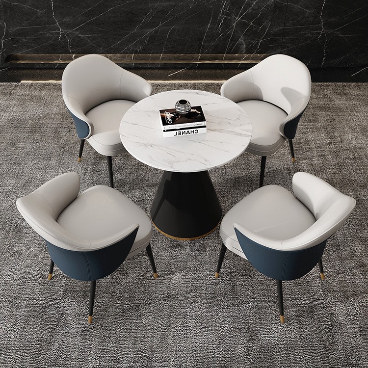 Креативный сланцевый стол и стулья для переговоров комбинация консультационного стола маленький круглый стол зона отдыха бизнес-стол и стулья