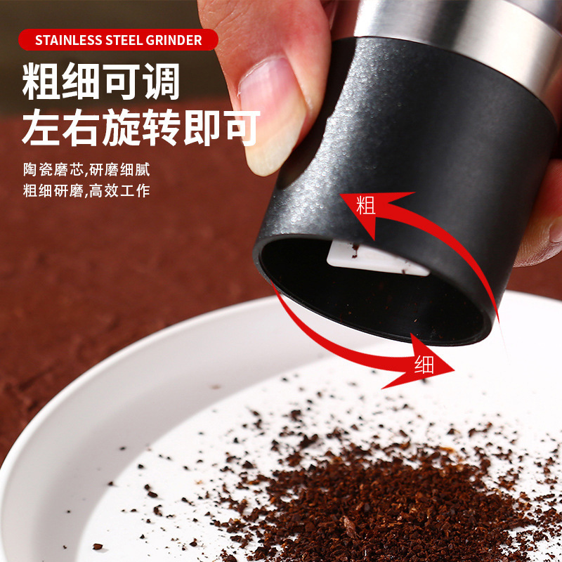 Wholesale stainless steel manual double head sea salt pepper grinder kitchen special adjustable thickness grinding seasoning bottle