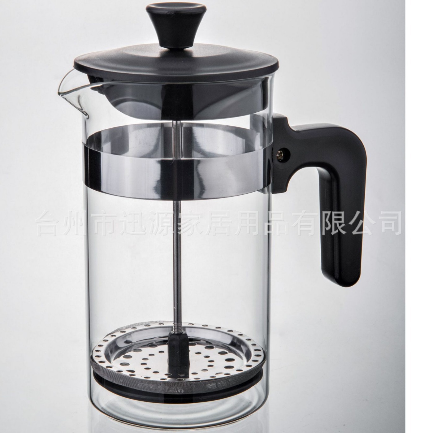 Plastic Lid Tea Maker High Borosilicate Glass French Press Pot