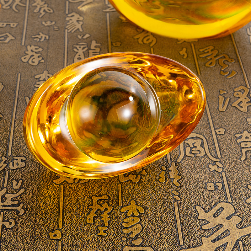 Crystal Glaze Small Yuanbao Opening Gift Home Office Desktop Cornucopia Decorations Accessories Crafts Ornaments