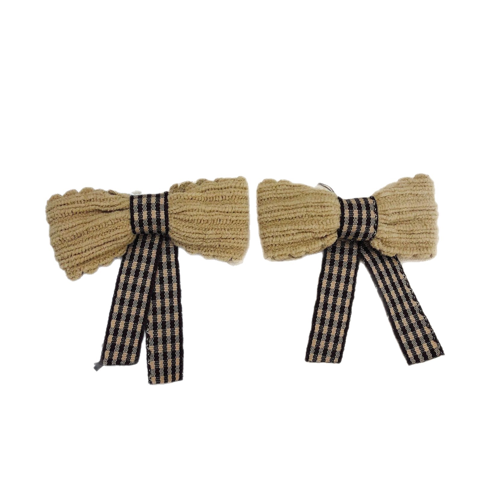 New Milk Coffee Color Fabric Bow Accessories Fabric Patch Children's Hair Accessories Hairpin Clothing Materials DIY Jewelry Accessories