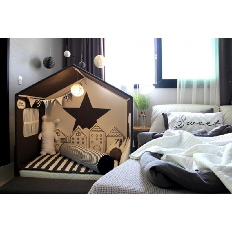 ins Nordic Small House Bed Wall Anti-collision Guardrail Multicolor