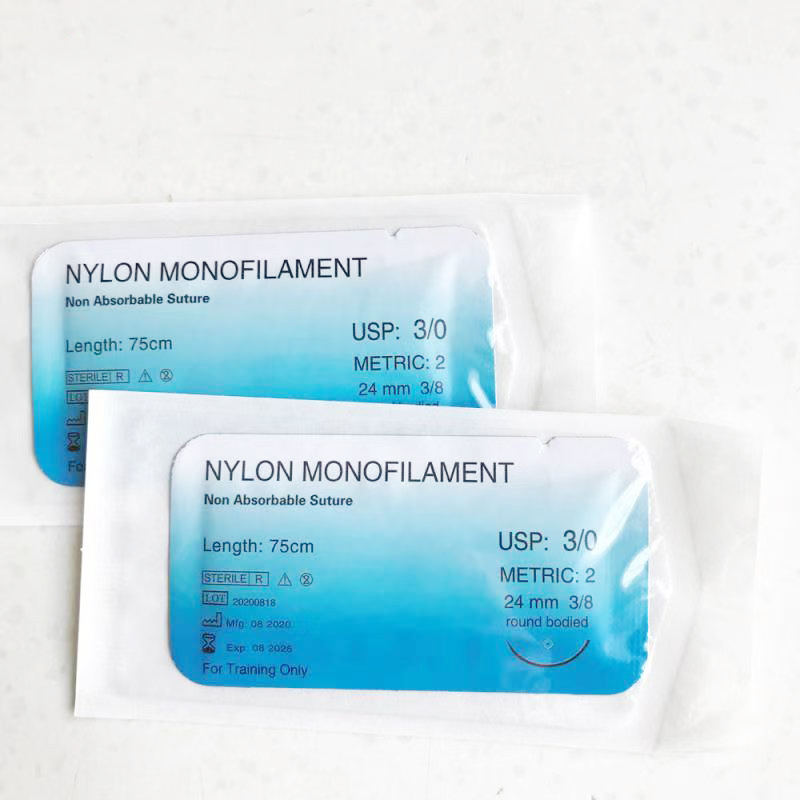 Medical students teaching suture needle with thread nylon thread independent packaging stainless steel needle suture wound sewing kit