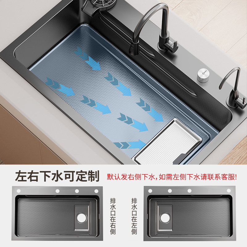 Thickened 5.0 Double Slag Collection Sink, Large Single Sink, Sus304 Stainless Steel Kitchen Household Sink for Washing Vegetables and Dishes