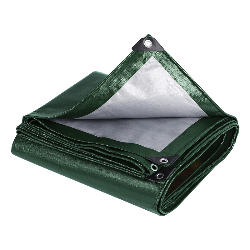 Pe tarpaulin army green silver waterproof cloth courtyard rain cloth factory wholesale cross-border rainproof sunscreen tarpaulin a generation of hair