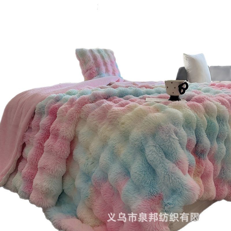 Tuscan Blanket Imitation Rabbit Blanket Bubble Velvet Blanket Double-sided Thickened Office Nap Blanket Sofa Cover Blanket