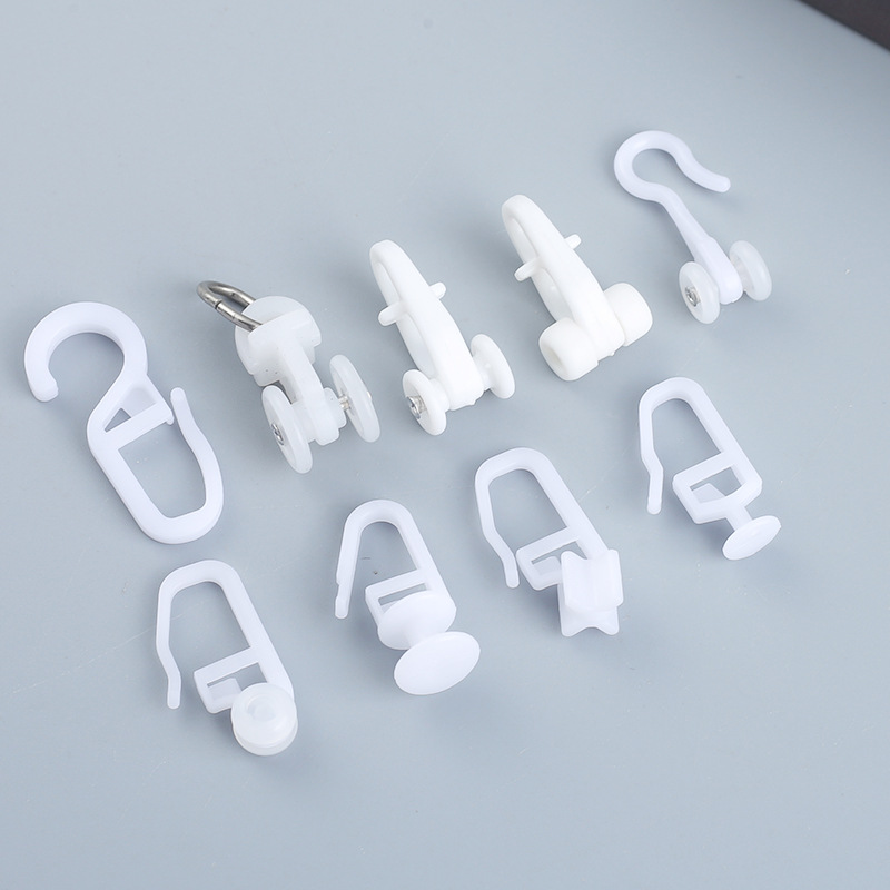Curtain Hook Plastic Pointed Hook Curtain Track Pulley Hook Accessories Snake-Shaped Curtain Bean Sprout Hook Shower Curtain Hook Buckle
