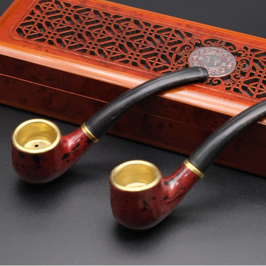 Source Factory New Bakelite Pipe Men's Classic Resin Pipe Old-Fashioned Dry Pipe Portable Pipe