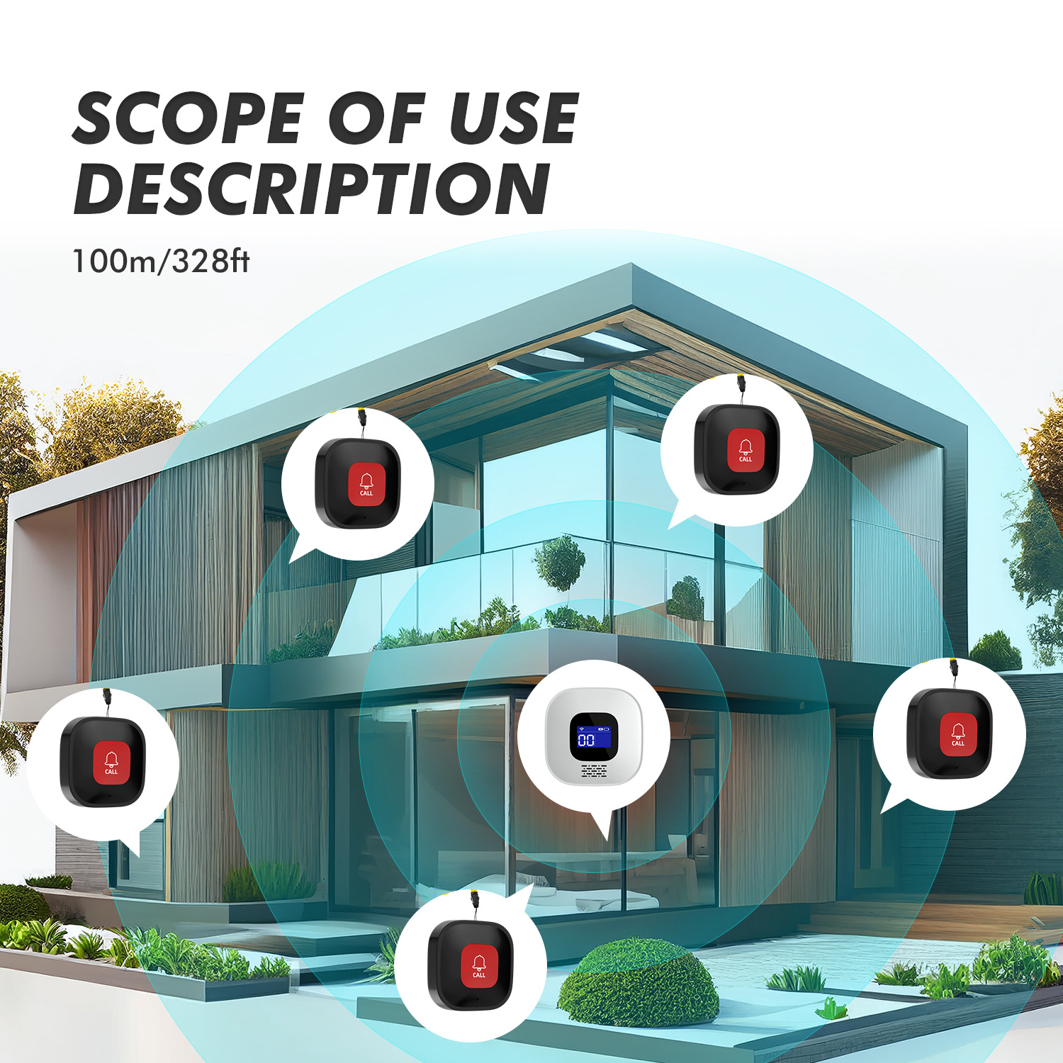 Tuya Wifi Elderly Pager Sos Emergency Help Button Hospital Nursing Home Emergency Call One-Button Alarm