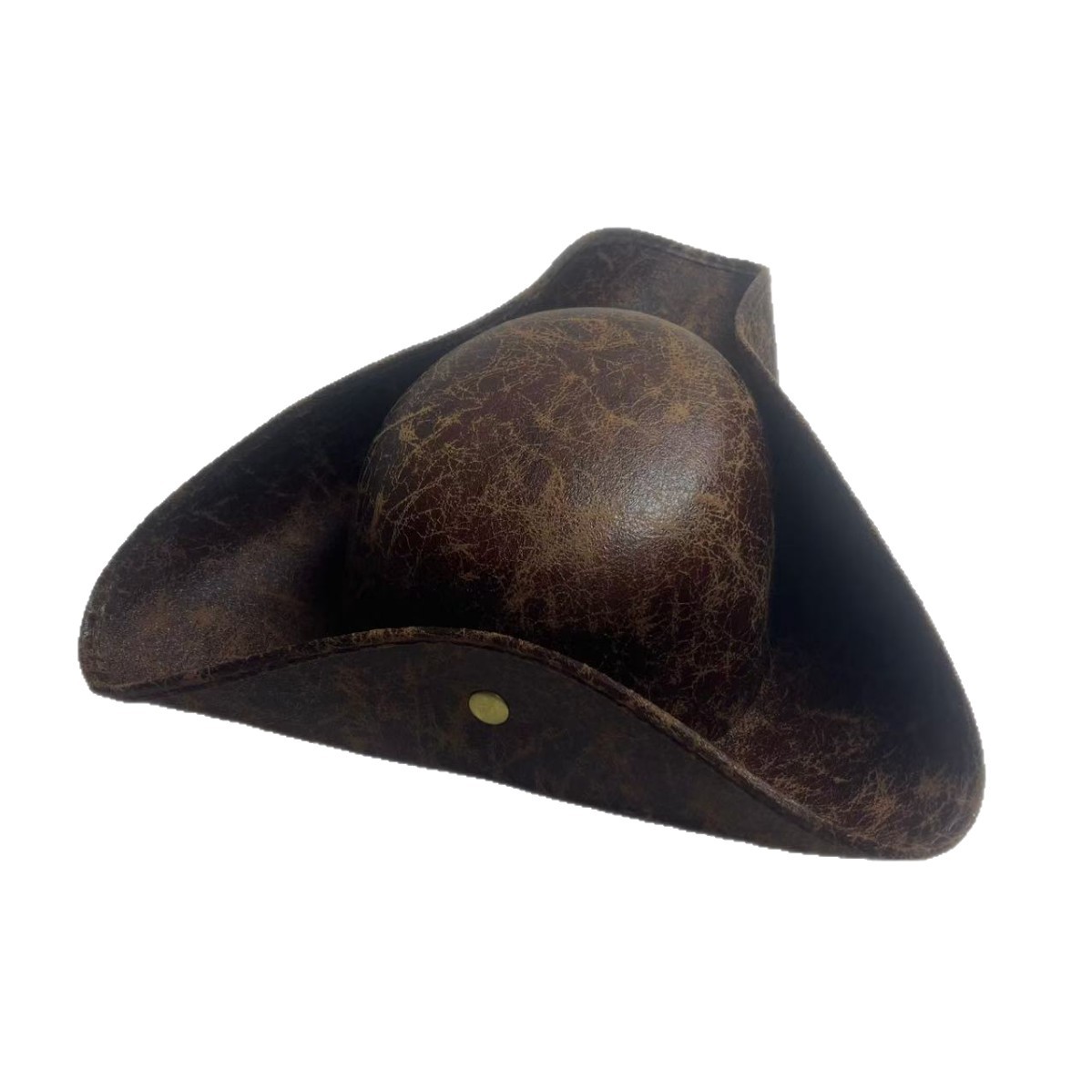 Halloween Pu Leather Pirate Hat Pirates of the Caribbean Triangle Hat Stage Cos Pirate Captain Jack Performance Hat